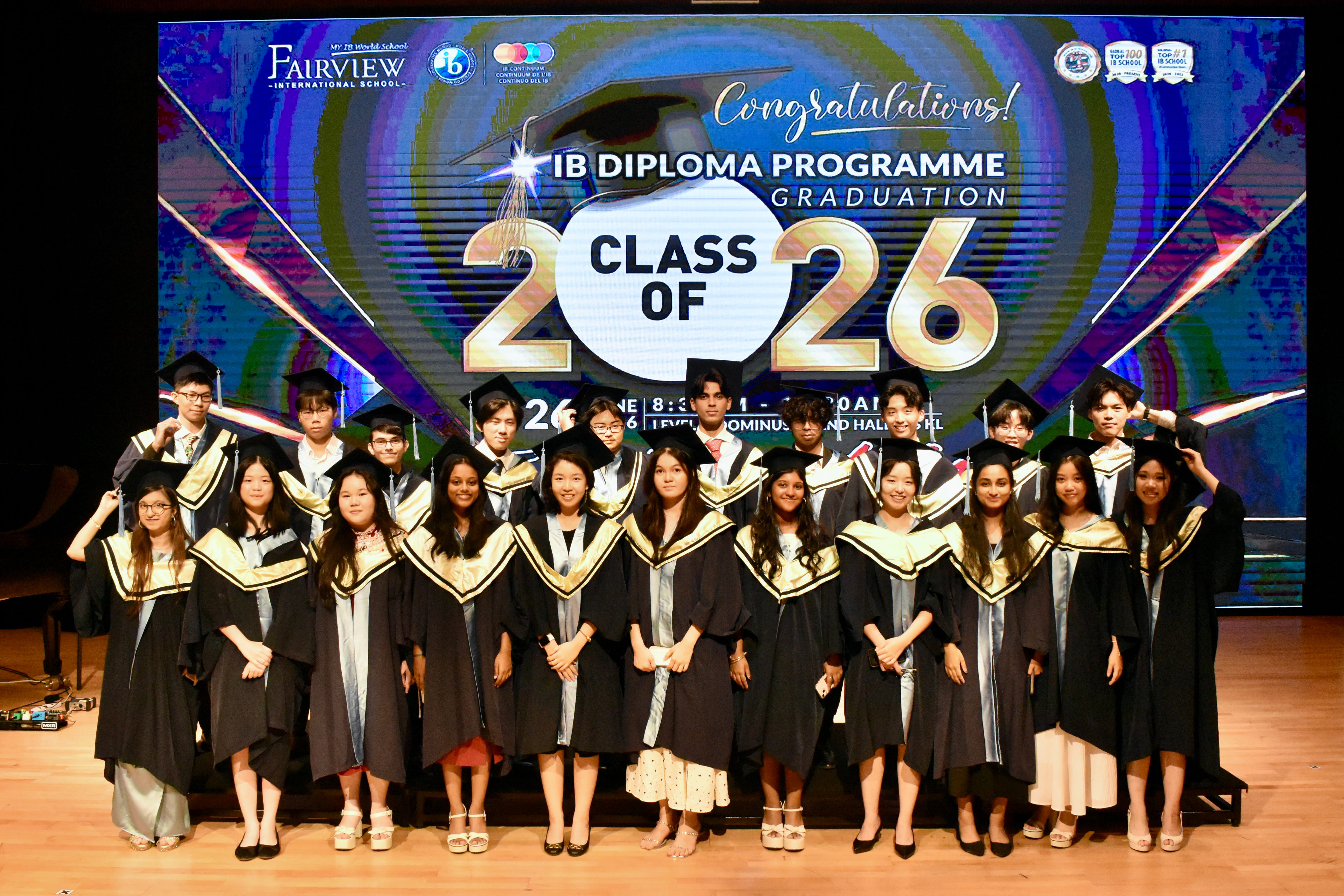Fairview International School Class of 2026 graduates celebrating Malaysia No. 1 IB School achievement